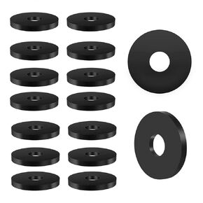 Rubber Washers - 50PCS Flat Rubber Washers for Bolts Spacers, 1 1/2" OD x 3/8"ID x 1/8 Inch Thickness, Heavy Duty Abrasion Resistant Rubber, Black Vibration Damping Pads (3/8ID x 1-1/2OD)