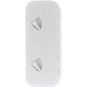 Marine Deck Access Hatch, Deck Access Hatch Inspection Cover 180° Hinged Lid with Lock for Marine Boat 24 x 9.5in (White)