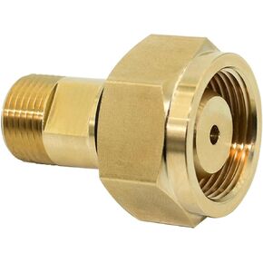 CGA-520 B Tank Acetylene to CGA-200 MC Acetylene Regulator, Acetylene Adapter, Brass