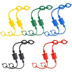(10 Set) Signite 1/2 ISO A Tractor Hydraulic Hose Caps and Plugs Couplers Male Dust Cap and Female Plug Cover, Quick Disconnects Plug Fitting with Retention Ring Keeps Cap Attached to Hose (5 Colors)