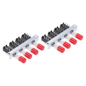 uxcell 2pcs 50MA DC 30V 6 Pin 4 Position Soldering DPST Push Button Power Switch with Cap Piano Type