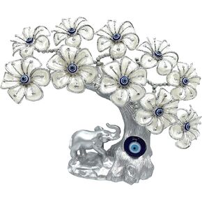 Blue Evil Eye Turkish Nazar Money Fortune Tree Lucky Elephant Design Protection Gift Home Decor Ornament