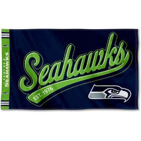 WinCraft Seattle Seahawks Script Logo Premium Flag