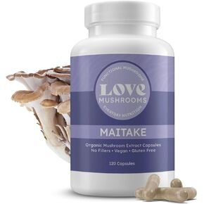 Maitake Mushroom Extract Capsules - 2-Month Supply, 120 Count (Pack of 1)