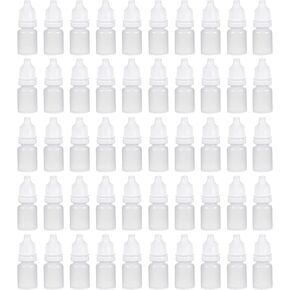 [50 Pcs Plastic Dropper Bottle, 5ml 0.17oz Small Mouth Dropping Bottles with Black Cap Empty Squeezable Liquid Drop Bottles for Solvents, Oils, Glue, Paint, Essence, E-liquid, E-juice, Saline
