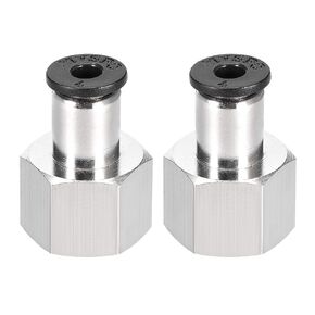 uxcell Push to Connect Tube Fitting Adapter 4mm Tube OD X 1/4PT Female Straight Pneumatic Connecter Connect Pipe Fitting 2pcs