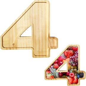 Wooden Charcuterie Board Numbers 9" Fillable Numbers for Charcuterie 9 Number Food Tray for Birthday Anniversary Party Food Dessert Table (9)