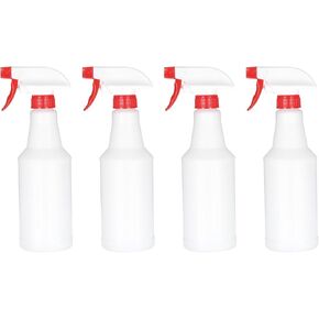 PATIKIL 500ml/16oz Plastic Spray Bottles, 4pcs Adjustable Nozzle Leak Proof Empty Water Mist Stream Sprayer for Cleaning Solutions Plants Hair, Red