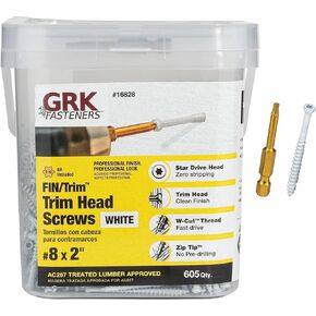 GRK 8 x 2 White 16828 FIN Finishing Trim Head Screws 605 Count