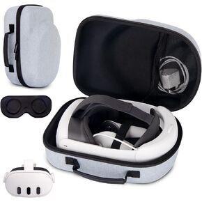 Hard Carrying Case for Meta Quest 3，Compatible Meta Quest 3 accessory with ELITE headband, touch controller and other accessories，Stylish design for traveling，Black in Kuwait
