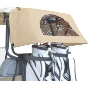 Golf Cart Universal Rear Bag Rain Cover Kit, Fits for Club Car, EZGO, Yamaha (Beige/Black)