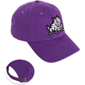 Desert Cactus TCU Texas Christian University Baseball Hat Horned Frogs Brimmed Embroirderd Hats Cap Adjustable Cloth Strap Adult (Style C1) Purple