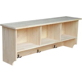 IC International Concepts Storage Wall Shelf Unit, Unfinished