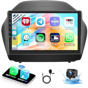 for Hyundai Tucson IX35 2010-2015 Radio, 8 Core 4+64GB Android 13 Car Stereo 10.1 Inch IPS Touchscreen Car Radio with Wireless Apple Carplay Android Auto 59UI GPS WiFi 32EQ DSP Backup Camrea