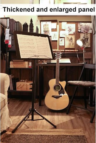 AODSK Sheet Music Stand,2 in 1 Dual-Use Folding Sheet Music Stand & Desktop Book Stand with Portable Carrying Bag & Music Sheet Clip Holder & Sheet Music Book(Black) (AS-M55) in Saudi Arabia