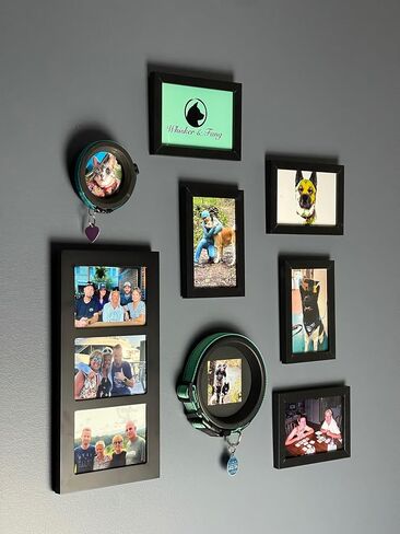 Whisker & Fang - Dog Memorial Picture Frame, Black Wall Mount, Round 18'' Circumference, Pet Memorial Frame, Dog Collar Memorial Frame, Halo Pet Frame in Saudi Arabia