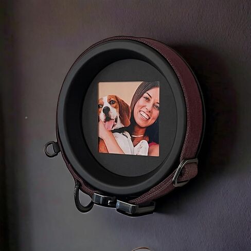 Whisker & Fang - Dog Memorial Picture Frame, Black Wall Mount, Round 18'' Circumference, Pet Memorial Frame, Dog Collar Memorial Frame, Halo Pet Frame in Saudi Arabia