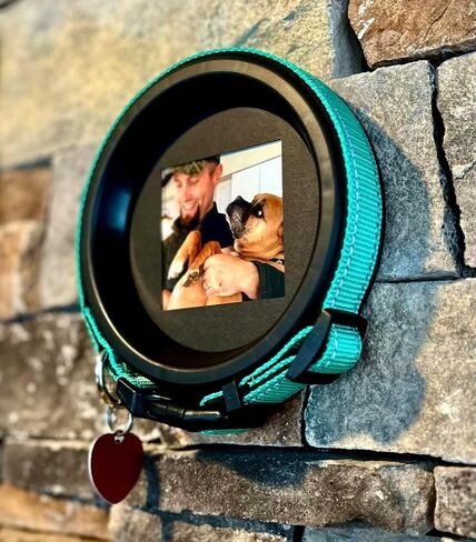 Whisker & Fang - Dog Memorial Picture Frame, Black Wall Mount, Round 18'' Circumference, Pet Memorial Frame, Dog Collar Memorial Frame, Halo Pet Frame in Saudi Arabia