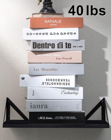 BAYKA Floating Shelves for Wall, Rustic Wood Wall Shelves for Living Room Wall Mounted, Hanging Shelving for Bathroom, Laundry Room, Small Shelf for Plants, Books(Black,Set of 3) in Saudi Arabia