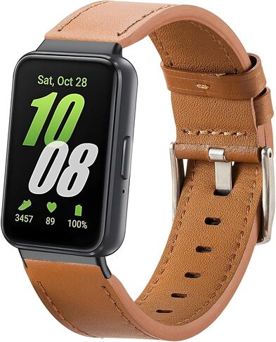 Nigaee Genuine Leather Watch Bands Compatible with Samsung Galaxy Fit 3,Adjustable Breathable Replacement Straps Soft Wristbands for Women Men in Saudi Arabia