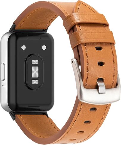 Nigaee Genuine Leather Watch Bands Compatible with Samsung Galaxy Fit 3,Adjustable Breathable Replacement Straps Soft Wristbands for Women Men in Saudi Arabia