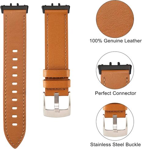 Nigaee Genuine Leather Watch Bands Compatible with Samsung Galaxy Fit 3,Adjustable Breathable Replacement Straps Soft Wristbands for Women Men in Saudi Arabia
