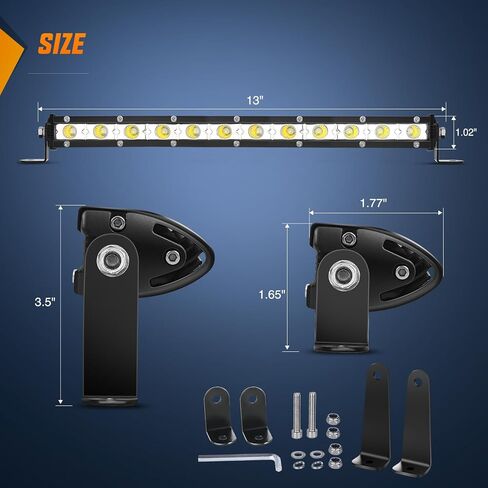 شريط إضاءة LED بصف واحد من Nilight، شريط إضاءة فائق النحافة، 25 بوصة 72 وات، ضوء الضباب، ضوء القيادة، ضوء العمل، ضوء ممتص الصدمات للطرق الوعرة 4 × 4، شاحنات بيك اب SUV ATV UTV، ضمان لمدة عامين in Kuwait