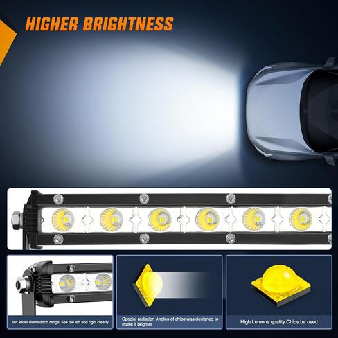 شريط إضاءة LED بصف واحد من Nilight، شريط إضاءة فائق النحافة، 25 بوصة 72 وات، ضوء الضباب، ضوء القيادة، ضوء العمل، ضوء ممتص الصدمات للطرق الوعرة 4 × 4، شاحنات بيك اب SUV ATV UTV، ضمان لمدة عامين in Kuwait
