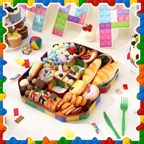Mifoci 13.7" Building Block Party Cupcake Cardboard Number for Charcuterie Bricks Birthday Party Fillable Paper Mache Chocolate Candy Cake Decorative Gift Box(Number 5) in Saudi Arabia