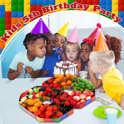 Mifoci 13.7" Building Block Party Cupcake Cardboard Number for Charcuterie Bricks Birthday Party Fillable Paper Mache Chocolate Candy Cake Decorative Gift Box(Number 5) in Saudi Arabia
