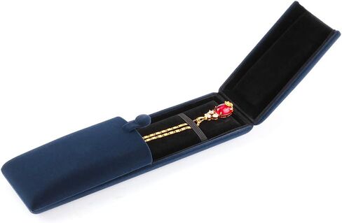 iSuperb Royal Blue Velvet Necklace Long Chain Box Jewelry Gift Box Pendant Bracelet Jewelry Packaging Boxes for Wedding Engagment Proposal Gift in Kuwait