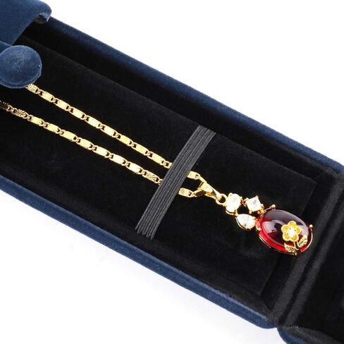iSuperb Royal Blue Velvet Necklace Long Chain Box Jewelry Gift Box Pendant Bracelet Jewelry Packaging Boxes for Wedding Engagment Proposal Gift in Kuwait