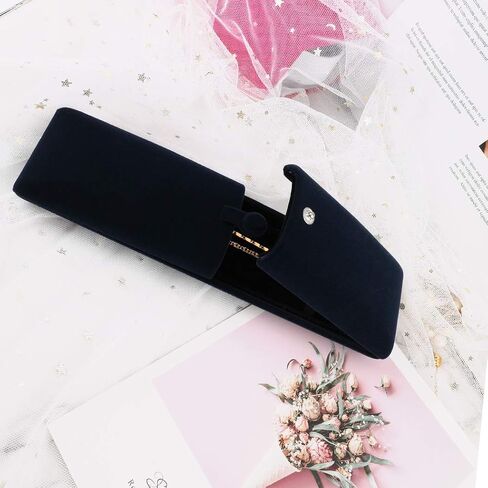 iSuperb Royal Blue Velvet Necklace Long Chain Box Jewelry Gift Box Pendant Bracelet Jewelry Packaging Boxes for Wedding Engagment Proposal Gift in Kuwait