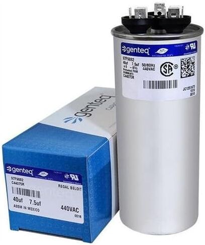 مكثف ClimaTek المزدوج يناسب الخدمة الأولى CPT01032 / CPT-1032 - 40 + 7.5 uF MFD x 440 VAC Round in Saudi Arabia