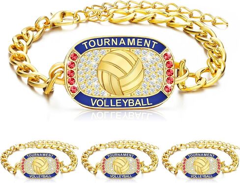 4 قطع من أربطة معصم الكرة الطائرة من Highergo، هدايا جوائز الكرة الطائرة مقاس 10.6 بوصة، سوار معصم بطل الكرة الطائرة، جوائز بطل الكرة الطائرة الذهبية، ارتداء أو عرض جوائز الكرة الطائرة للاعبي الفريق in Kuwait