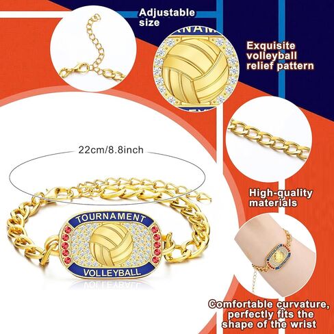 4 قطع من أربطة معصم الكرة الطائرة من Highergo، هدايا جوائز الكرة الطائرة مقاس 10.6 بوصة، سوار معصم بطل الكرة الطائرة، جوائز بطل الكرة الطائرة الذهبية، ارتداء أو عرض جوائز الكرة الطائرة للاعبي الفريق in Kuwait