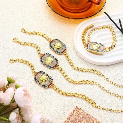 4 قطع من أربطة معصم الكرة الطائرة من Highergo، هدايا جوائز الكرة الطائرة مقاس 10.6 بوصة، سوار معصم بطل الكرة الطائرة، جوائز بطل الكرة الطائرة الذهبية، ارتداء أو عرض جوائز الكرة الطائرة للاعبي الفريق in Kuwait