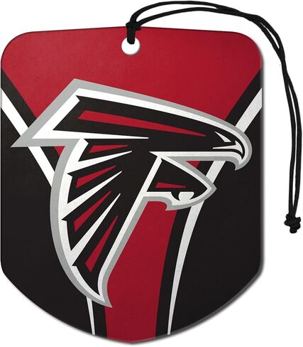 FANMATS 61561 NFL Atlanta Falcons معطر هواء للسيارة معلق، عبوتان، رائحة ثلج أسود، مزيل للرائحة، تصميم درع مع شعار الفريق in Saudi Arabia