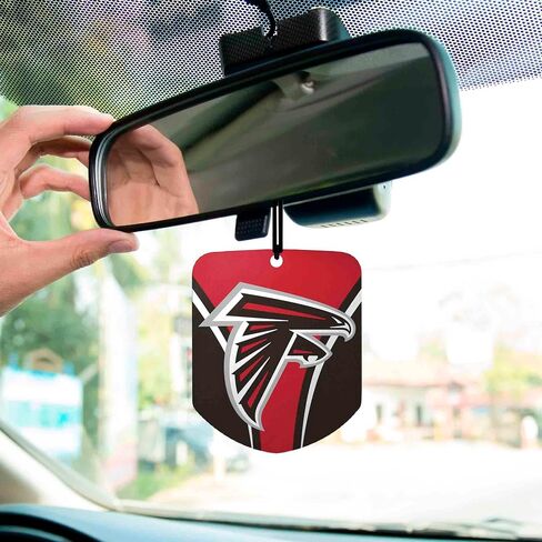 FANMATS 61561 NFL Atlanta Falcons معطر هواء للسيارة معلق، عبوتان، رائحة ثلج أسود، مزيل للرائحة، تصميم درع مع شعار الفريق in Saudi Arabia
