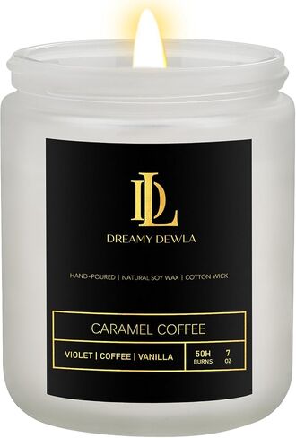 Caramel Coffee Scented Candles for Home, Candles Gift for Women Men, Aromatherapy Candles for Home Scented, Soy Candles, White Jar in Saudi Arabia