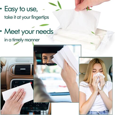 Car Tissue Refills, 3Packs Facial Tissues for Auto Visor Tissue Holder, Ultra Soft Facial Tissue, 3-Ply, 50 Sheets Each Pack, 150 Sheets Tissues Refillable in Saudi Arabia