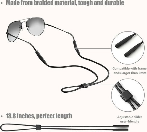 Eyeglass Straps, Adjustable Anti-Slip Glasses Cords for Men, Women, and Kids, 3PCS Eyewear Retainer, Sunglasses Neck Strap for Sports & Outdoor Use in Saudi Arabia