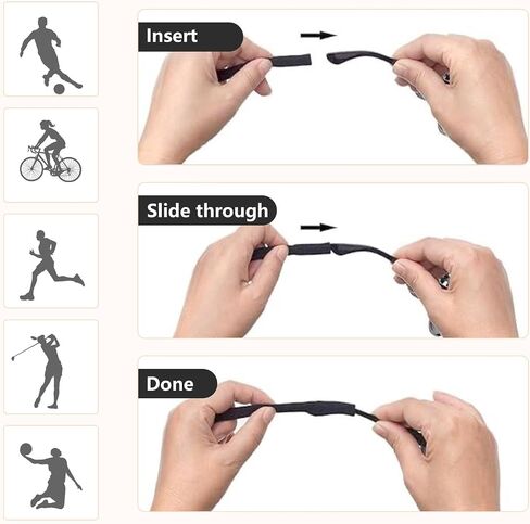 Eyeglass Straps, Adjustable Anti-Slip Glasses Cords for Men, Women, and Kids, 3PCS Eyewear Retainer, Sunglasses Neck Strap for Sports & Outdoor Use in Saudi Arabia