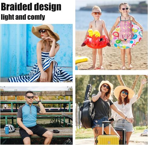 Eyeglass Straps, Adjustable Anti-Slip Glasses Cords for Men, Women, and Kids, 3PCS Eyewear Retainer, Sunglasses Neck Strap for Sports & Outdoor Use in Saudi Arabia