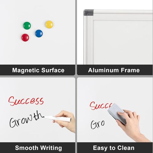 Comix Magnetic Dry Erase Board,Wall Mounted Whiteboard, Aluminum Frame White Board with Pen Tray for Office School Home (36" x 24") in Saudi Arabia