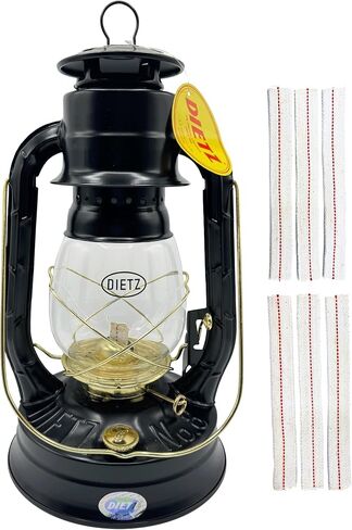 Light of Mine - Dietz #08 Air Pilot Blue with Gold Trim Oil Lantern with Replacement Wick Strips (Blue with Gold Trim) in Kuwait