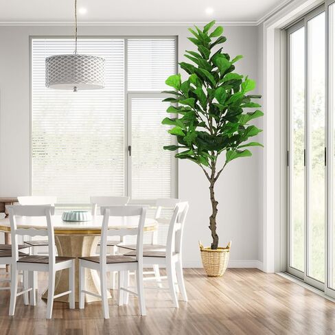 VIAGDO الاصطناعي ورقة الكمان شجرة التين 7ft طويل القامة 122 الزخرفية فو الكمان يترك شجرة الحرير التين وهمية في وعاء شجرة اصطناعية للمنزل مكتب غرفة المعيشة الحمام ركن ديكور داخلي in Kuwait