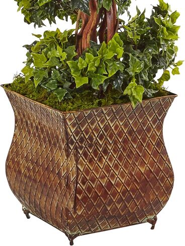 Nearly Natural 4ft. English Ivy Spiral Artificial Tree in Metal Planter, UV Resistant (Indoor/Outdoor) in Saudi Arabia