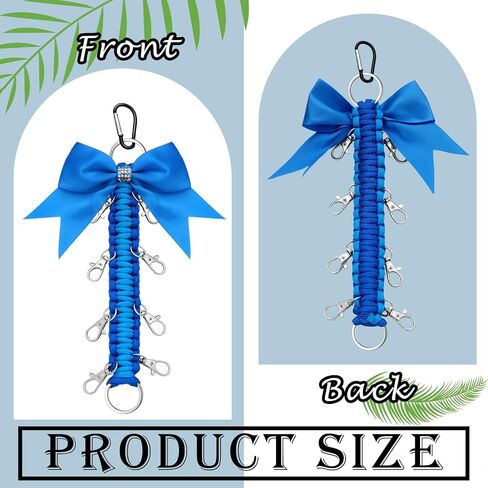 6 Pcs Cheer Bow Holder for Backpack Glitter Cheer Bow Keychains Rhinestone Cheer Bag Accessories Paracord Keychain for Cheerleading Cheer Bag Girls Teen Sports School College, Blue in Saudi Arabia