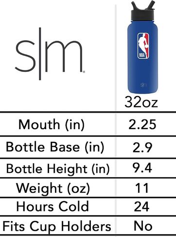 Simple Modern Officially Licensed NBA Los Angeles Lakers Water Bottle with Straw Lid | Vacuum Insulated Stainless Steel 32oz Thermos | Summit Collection | LA Lakers in Saudi Arabia